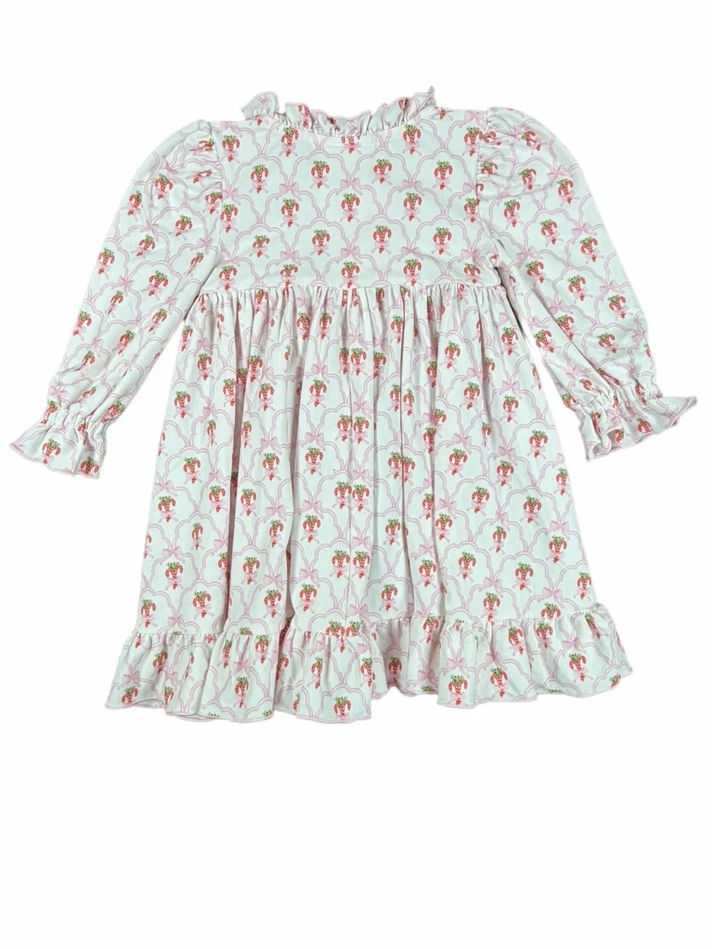 SWOON BABY Candy Cane and Bows Christmas Butterknit Night Dress- 3T